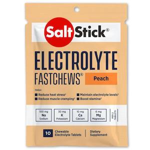 SaltStick FastChews - Pack of 10 Chewable Electrolytes - Peach