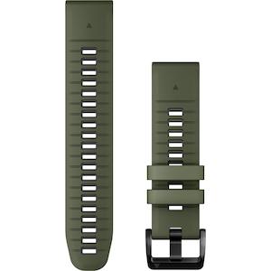 Sporting equipment: Garmin QuickFit 22 Watch Band – Moss/Graphite Silicone