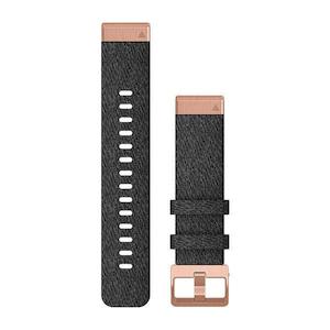 QuickFit 20 Heathered Black Nylon with Rose Gold Hardware