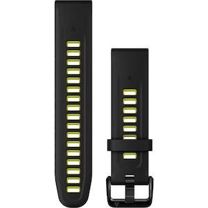 Sporting equipment: Garmin QuickFit 20 Watch Bands – Black/Electric Lime Silicone