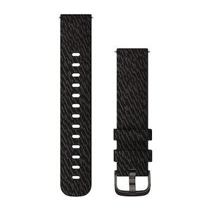 Quick Release Band 20mm – Black Pepper Woven Nylon with Slate Hardware