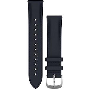 Quick Release Band 20mm – Navy Italian Leather with Silver Hardware