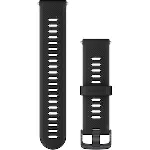 Forerunner Watch Band (22 mm), Black Silicone with Slate Hardware