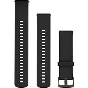 Sporting equipment: Garmin Quick Release Band (22 mm) – Black with Slate Hardware