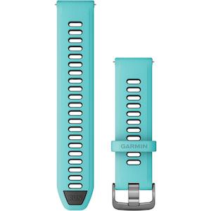 Forerunner Watch Band (22 mm), Aqua/Black with Slate Hardware