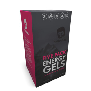 Sporting equipment: PEAKFUEL Berry 35g Energy Gels + 30mg Caffeine - Box of 5