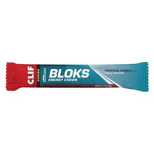 Clif Bloks Energy Chews – TROPICAL PUNCH + 25mg Caffeine