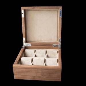 Watch Box - Tawbury Grove 6 Slot Watch Box with Solid Lid - Walnut Wood