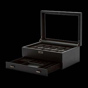 Wolf - Axis Watch Box 10 Slot with Jewellery Tray