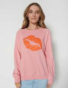 Clothing: Stella + Gemma | Sweater | Bubblegum with Coral Lips