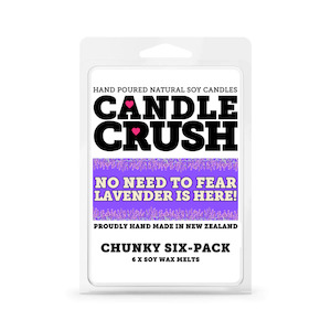 Clothing: Candle Crush | No need to Fear Lavender is Here - Chunky 6 Pack Soy Wax Melts