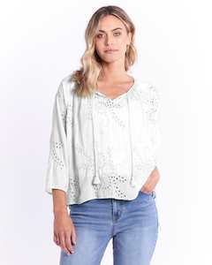 Clothing: Betty Basics | Embroidery Blouse | White