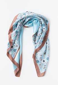 Antler | Square Scarf | Blue & Choc Floral