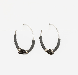 Clothing: Stella + Gemma | Disc Hoop Earrings | Grey