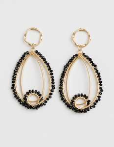 Clothing: Stella + Gemma | Black Bead Multi Ovals Earrings | Black/Gold