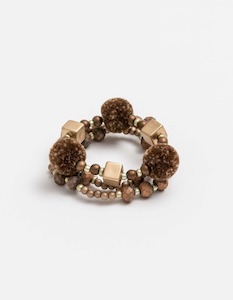 Clothing: Stella + Gemma | Beads With Choco Pompoms | Bracelet