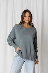 Clothing: Love Lily The Label | Aspen Slouchy Knit | Moss