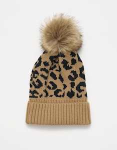 Stella + Gemma | Beanie | Camel Leopard