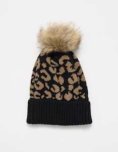 Stella + Gemma | Beanie | Black Leopard