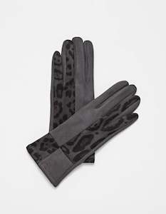 Clothing: Stella + Gemma | Gloves | Grey Leopard Block