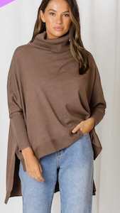 Minimalist Collective| Riley roll-neck oversized ribbed knit | Mocha