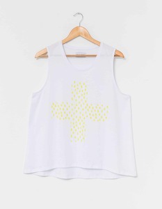 Clothing: Stella + Gemma | Tank Top | White with Lemon Drops