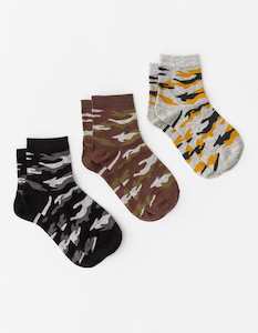 Stella + Gemma | Camo Socks | Pack of 3