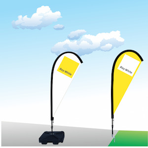 Ray White Flag  - Small Teardrop Flag Kitset