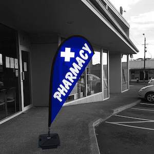 Ready-made PHARMACY Flag, Small Teardrop Kitset