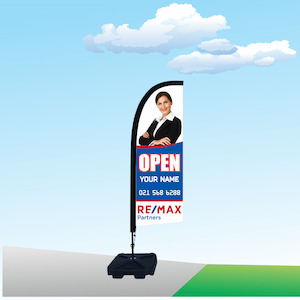 Flag or banner: Remax OPEN Flag - Custom Small Feather Flag Kitset