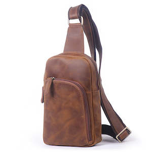 Vintage Leather Crossbody Chest Bag