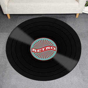 Internet only: Vinyl Records Innovative Carpet Round Mat Europe Fashion Retro Black Carpet Record Pattern Rug For Living Room Bedroom Floor Mat