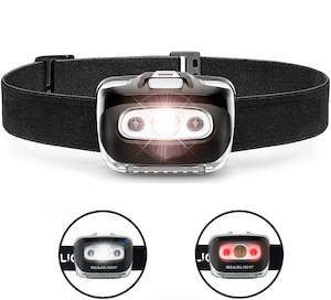 Internet only: Mini Strong Light Headlight 3LED XPG Headlight 3W 2 Red Light 3AAALED Headlight