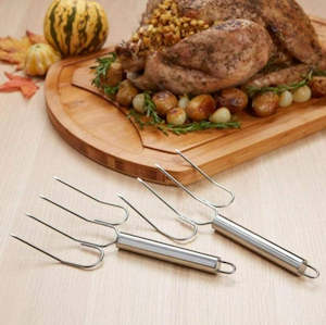 Stainless Steel Multi-Headed Turkey Steak BBQ Fork