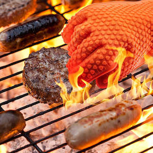 Internet only: Food Grade Silicone Heat Resistant BBQ Glove Silicone Oven Mitts