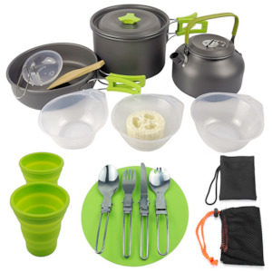 Outdoor Camping Hiking Cookware Tableware Cookware Lightweight Folding Picnic Co…