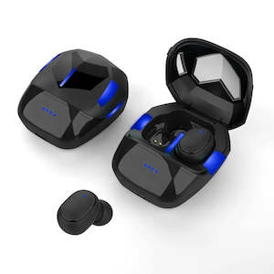 Noise cancelling blue earbuds