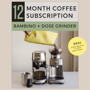 Breville Bambino Machine + Dose Grinder + 12 Month Coffee Subscription