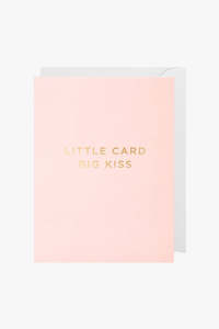 Little Card Big Kiss Pink Small Greeting Card