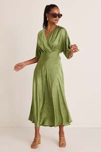 Picasso Grass SS Kimono Midi Dress