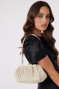 Juliet Alabaster Mini Pleated Shoulder Bag