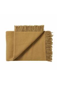 Clothing: Nevis Throw 100% New Zealand Lambs Wool Camel