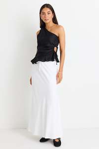 Clothing: Summit White Tie Waist Bias Maxi Skirt