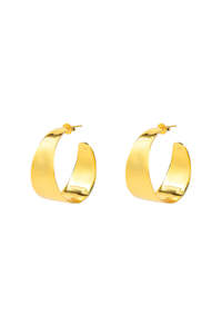 Sabana Gold Wide Stud Hoop EOL Earrings