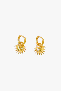 Clothing: Solida Charm 18k Gold Plated Huggie Earrings