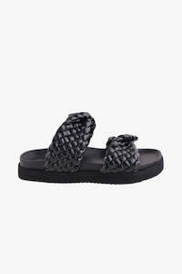 Clothing: Mim Black Braided Slide