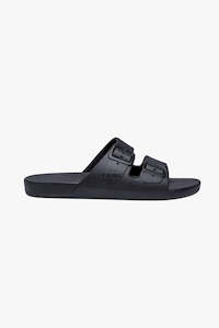 Clothing: Freedom Black Double Strap Flexible Slide