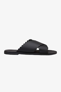 Clothing: Lulu Black Wide Strap Slide