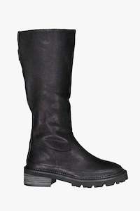 Clothing: Taylor Hi Zip Up Black Leather Boot