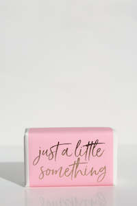 Just A Little Something Pale Pink Rose Gold Script Soap